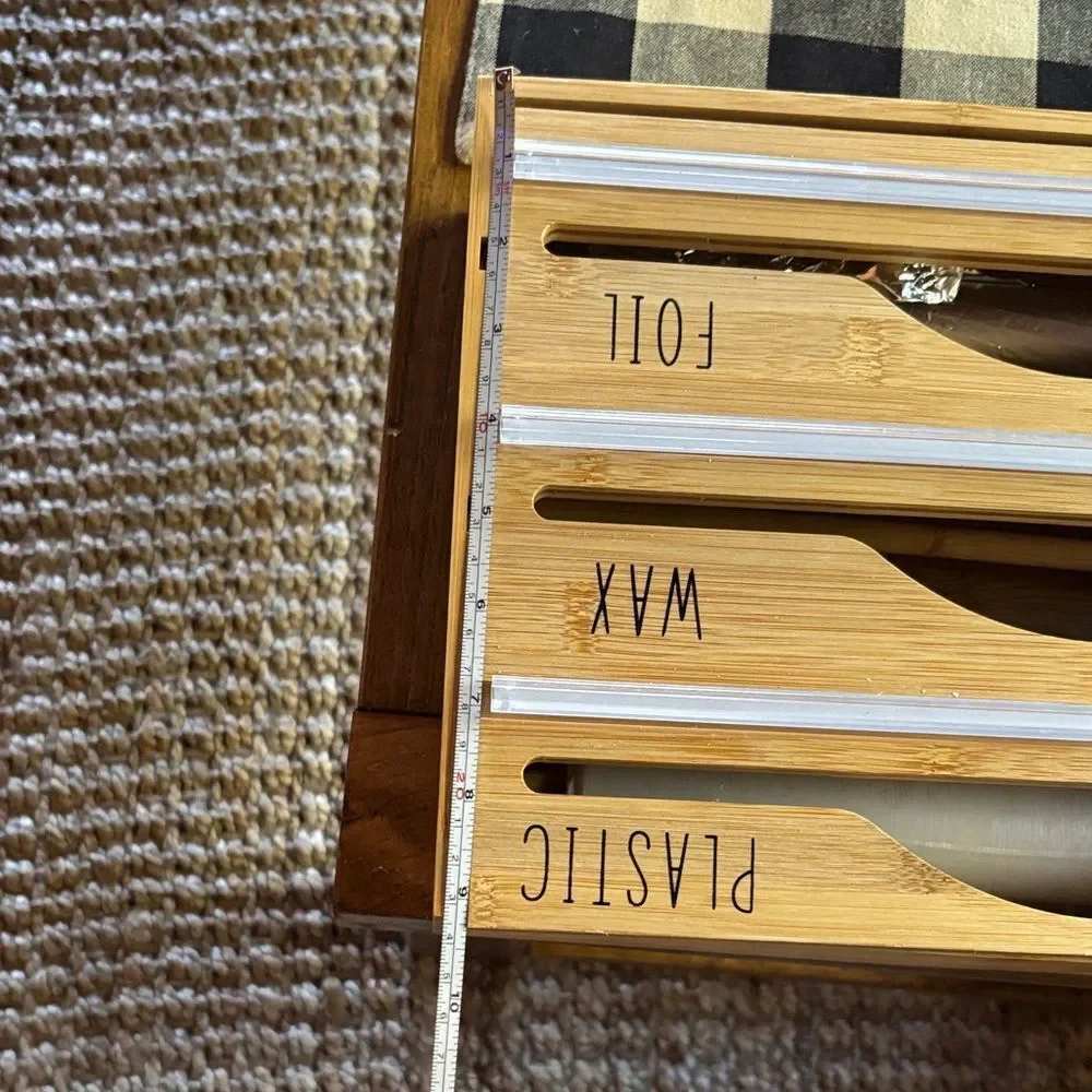 Rae Dunn like Bamboo Kitchen Wrap Organizer